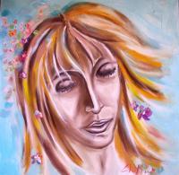 Portraits - Blues Woman In Flower Tribute To Francesca De Fazi - Oil On Canvas